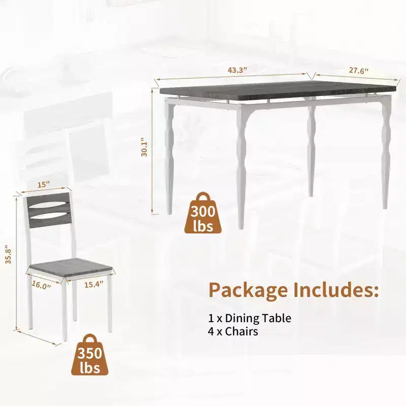 Set da pranzo per 4 persone, gambe del tavolo a spirale, sedute ergonomiche confortevoli, set da tavolo da bar, per piccoli spazi, cucina, appartamento