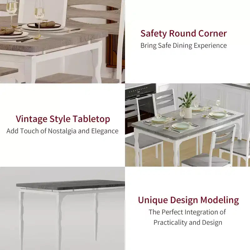 Set da pranzo per 4 persone, gambe del tavolo a spirale, sedute ergonomiche confortevoli, set da tavolo da bar, per piccoli spazi, cucina, appartamento