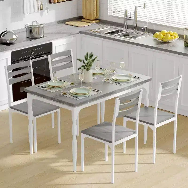 Set da pranzo per 4 persone, gambe del tavolo a spirale, sedute ergonomiche confortevoli, set da tavolo da bar, per piccoli spazi, cucina, appartamento