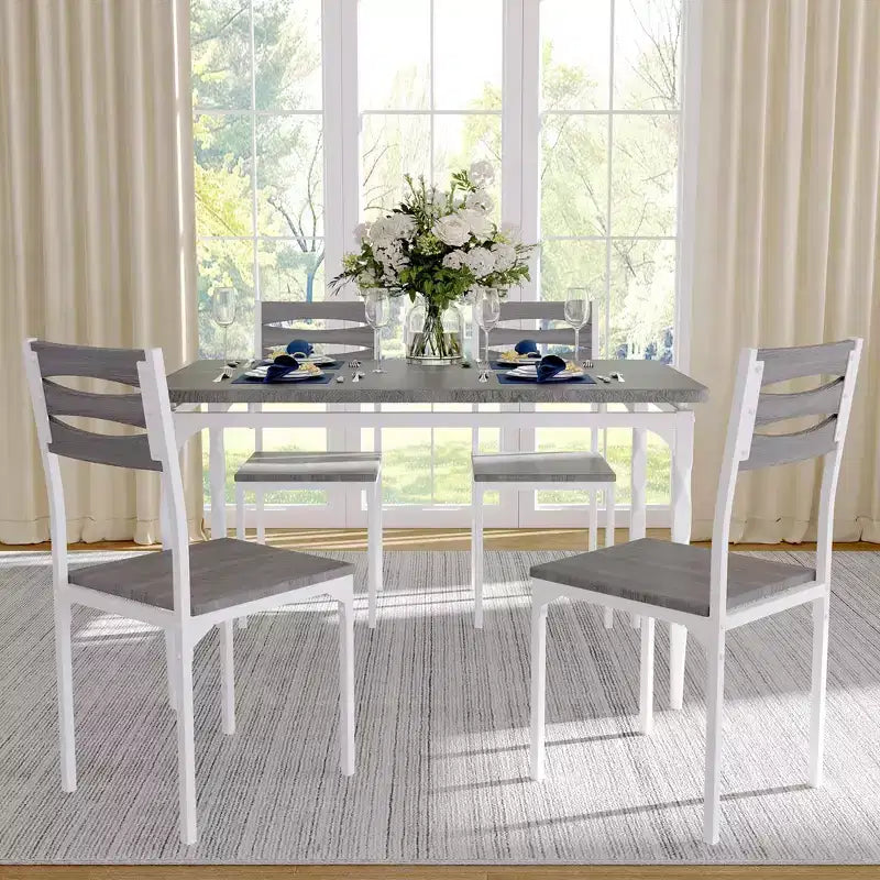 Set da pranzo per 4 persone, gambe del tavolo a spirale, sedute ergonomiche confortevoli, set da tavolo da bar, per piccoli spazi, cucina, appartamento