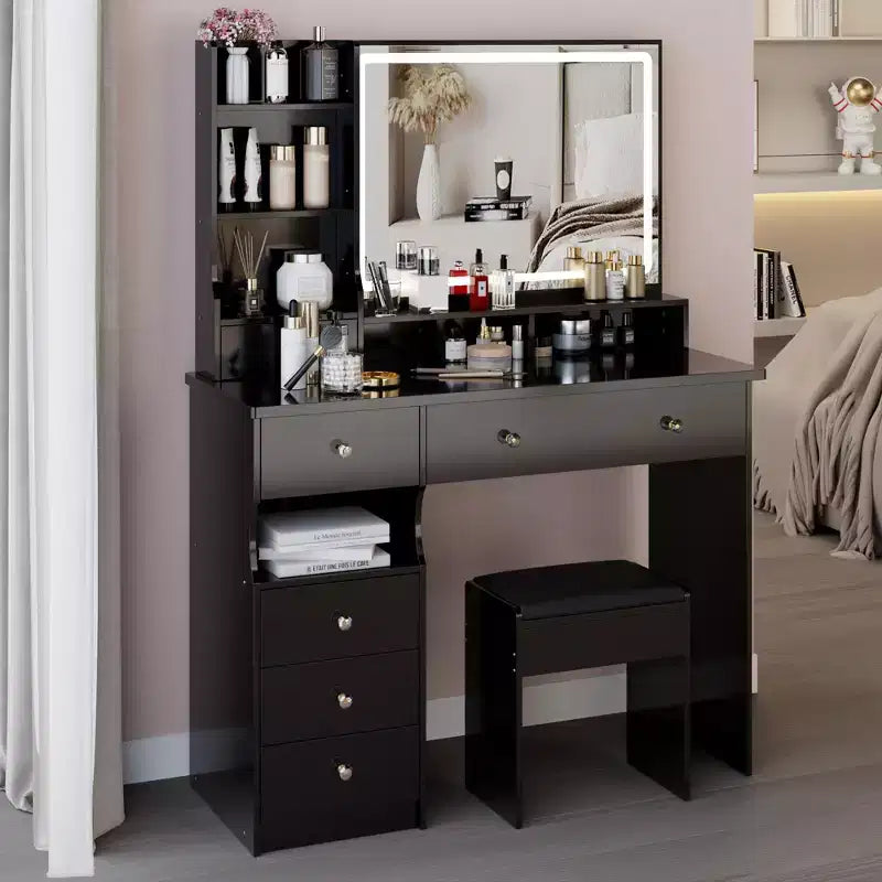 Okak 41IN Tavolo da Trucco con Specchio Extra Large Touch Control, Scrivania da Toilette con Grande Capacità di Archiviazione, Tavolino da Trucco per Camera da Letto, Studio