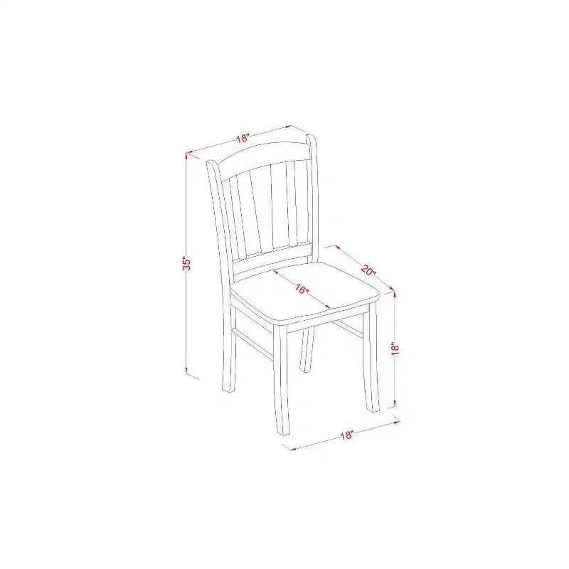 HomeStock Set da pranzo da 5 pezzi con tavolo rotondo con top in legno massello nero e ciliegio e 4 sedie con schienale a doghe