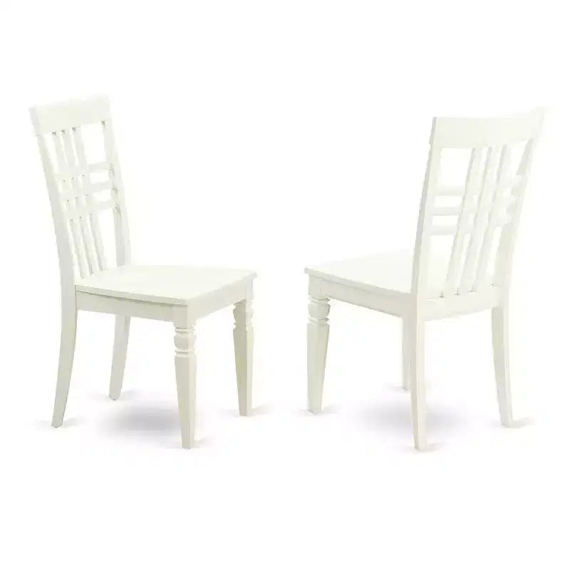 HomeStock Set da Pranzo 3 Pezzi con Tavolo Rettangolare con Finitura Bianco Lino in Legno Massello con Anta a Farfalla