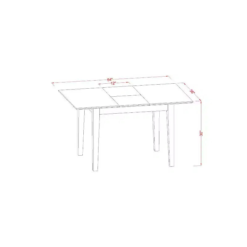 Set da pranzo vintage - Set tavolo e 4 sedie - Tavolo da cucina rettangolare con prolunga a scomparsa - Finitura marrone sella