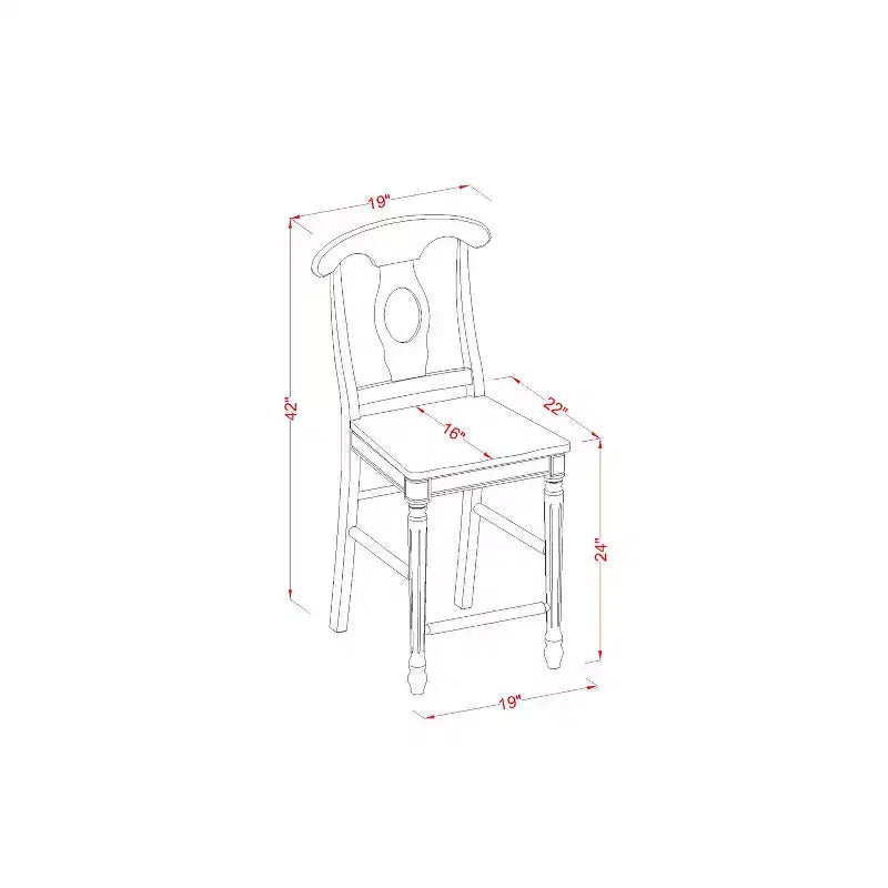 Tavolo da pranzo HomeStock a 3 pezzi con piano rotondo in legno massello con finitura color latticello e ciliegio con 2 sedie