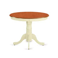 5-Piece Round Buttermilk and Cherry Finish Solid Wood Top Dining table with 4 Chairs with