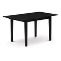 5-Piece Black Finish Solid Wood Top - Rectangular Dining Room Set - Seats 4