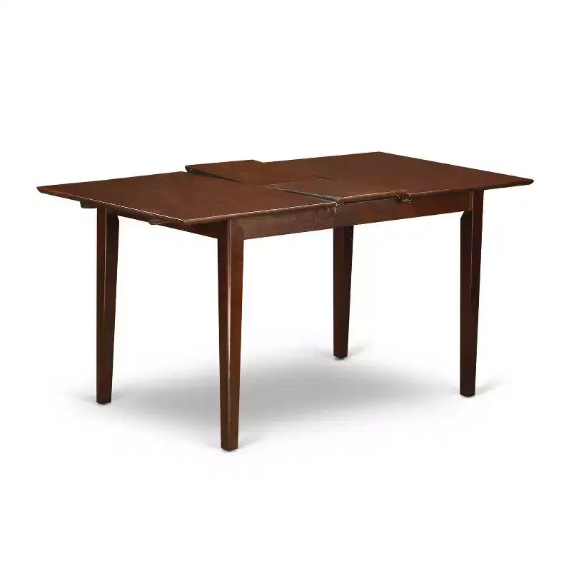 Set da pranzo rettangolare in legno massello finitura mogano a 5 pezzi - 4 posti a sedere