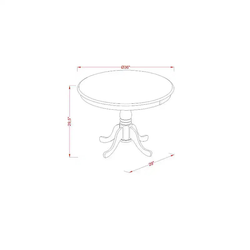 Set da tavolo da cucina 3 pezzi rotondo con sedie in legno finitura nero ciliegia