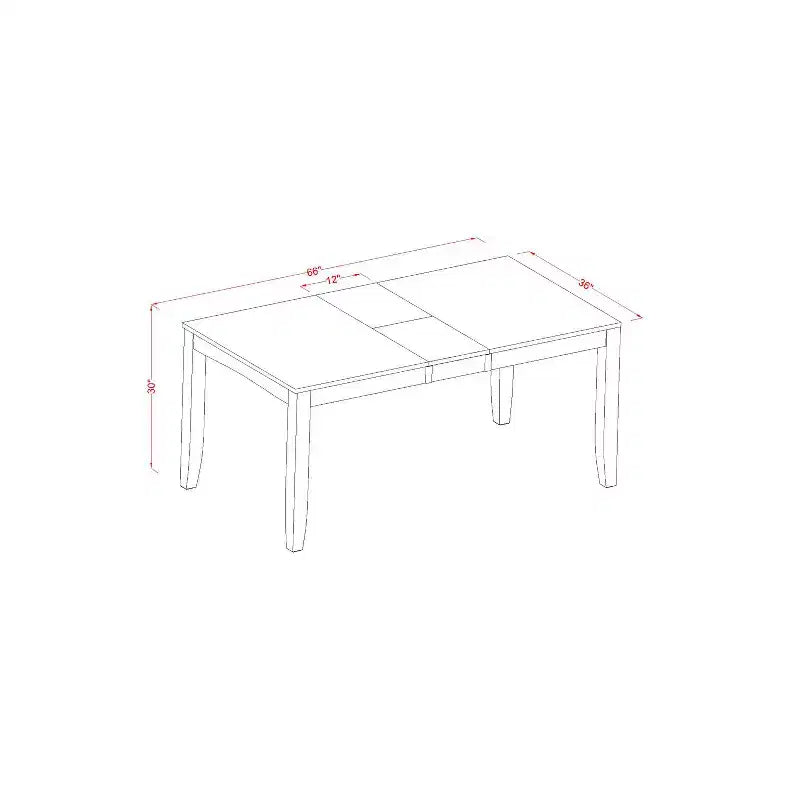 Set da pranzo 6 pezzi - Tavolo rettangolare e 4 sedie con panca - Finitura Cappuccino - Tavolo 54/66