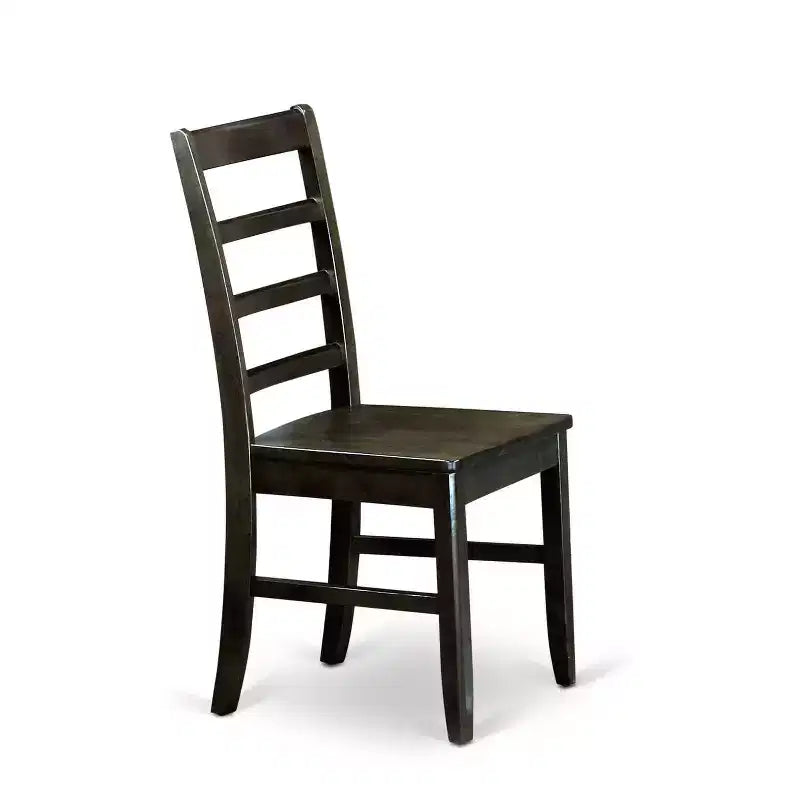HomeStock Tavolo da pranzo ovale 5 pezzi con ripiano in legno massiccio finitura nera e ciliegio e 4 sedie