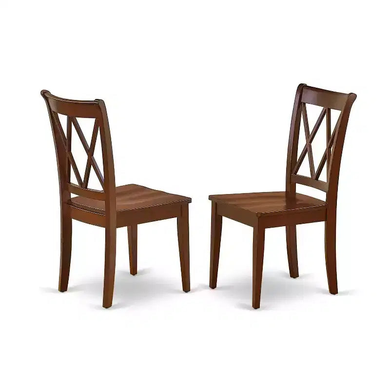 Set da pranzo da 3 pezzi in legno massello con finitura mogano - 4 posti a sedere