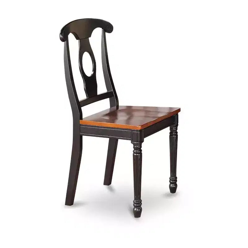 Set da pranzo retrò - Tavolo e sedie in legno di Hevea - Finitura ciliegio - Elegante set da sala per 6-8 persone