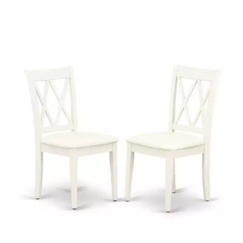 Set da pranzo 5 pezzi - Tavolo rettangolare e 4 sedie da cucina - Finitura bianco lino - Set moderno per sala da pranzo