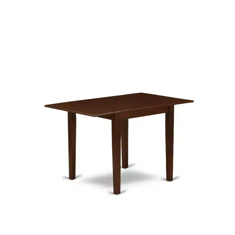 5-Piece Mahogany Finish Solid Wood Top - Rectangular Upholstered Dining Room Set - Seats 4