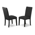 3-Piece Black and Cherry Finish Solid Wood Top - Round Dining Room Set with High Back - Seats 4