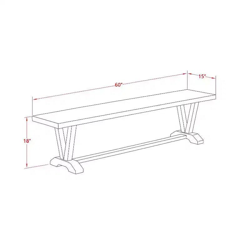 HomeStock Tavolo da Pranzo Rettangolare a 3 Pezzi in Legno Massello con Finitura Rovere Naturale e 2 Panche