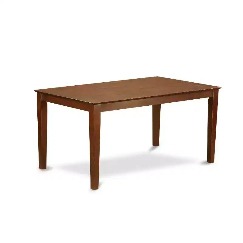 Set da pranzo toscano - Tavolo rettangolare e 4 sedie - Ecopelle marrone - Tavolo da 60 - Home Stock