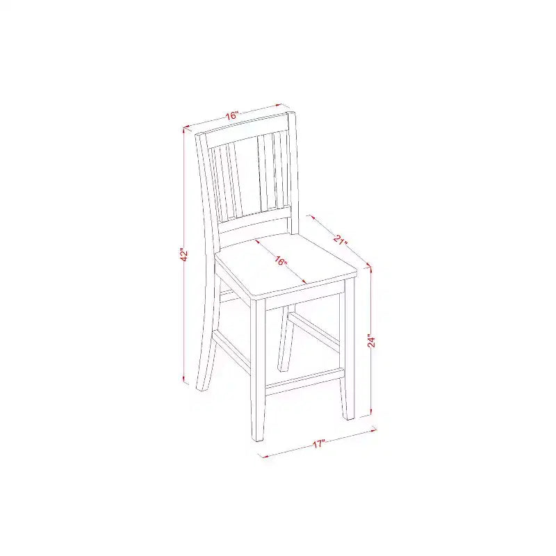 Set da pranzo a altezza bancone 7 pezzi - Tavolo da cucina e 6 sedie - Stile Southwestern - 36x60 pollici