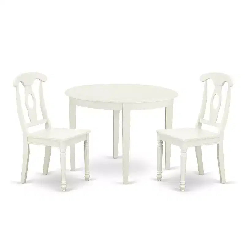 Round Dining Table Set 3pc 42 Inch Table & Chair Set - Modern Kitchen Table