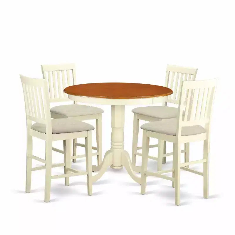 Glam Counter Height Dining Set - 5 Piece Modern Kitchen Table & Chairs