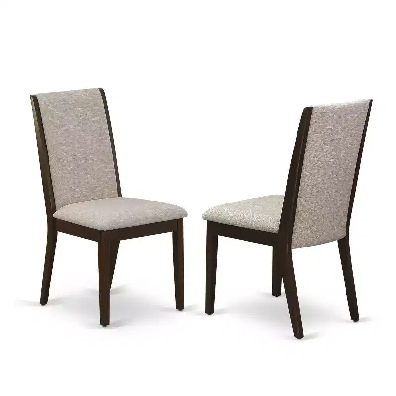 Set da pranzo 5 pezzi in legno massello con finitura mogano - Imbottito - Posti 4