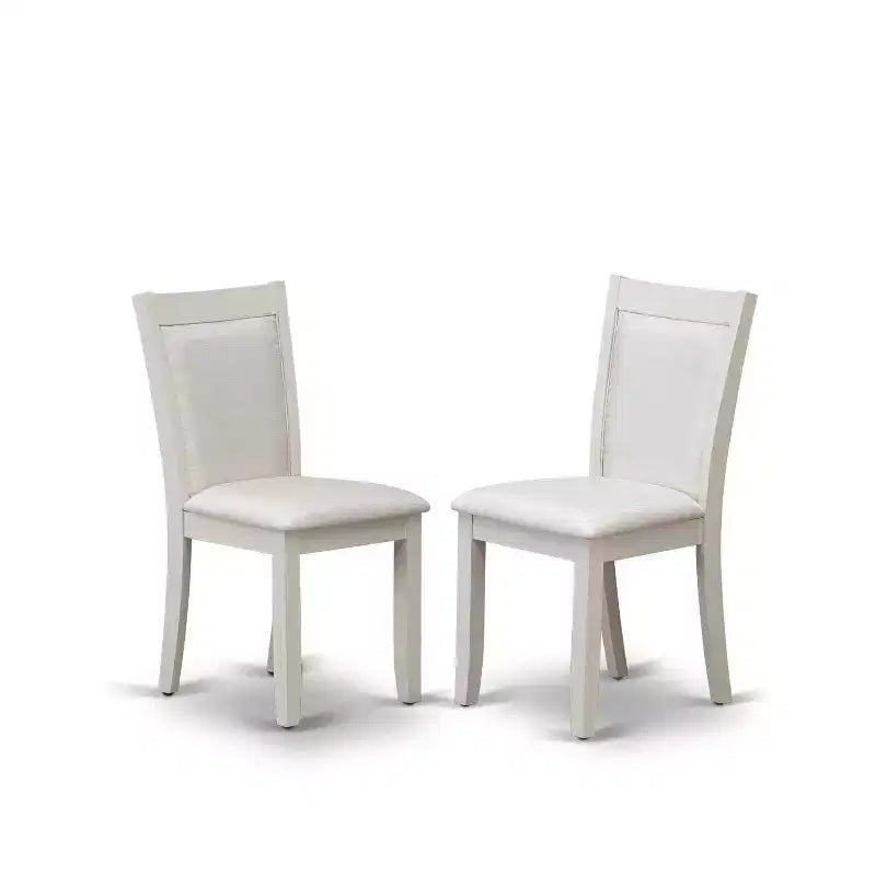 HomeStock Tavolo da pranzo rettangolare a 7 posti con piano in legno massello finitura bianco lino spazzolato a filo con 6 sedie
