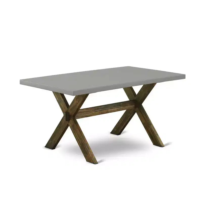HomeStock Tavolo da pranzo in legno massello con finitura anticata Jacobean a 5 pezzi con 4 sedie Parson