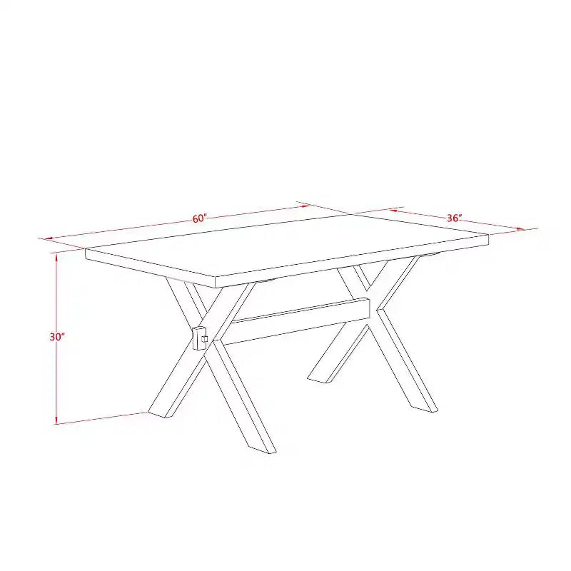 HomeStock Tavolo da pranzo in legno massello con finitura anticata Jacobean a 5 pezzi con 4 sedie Parson