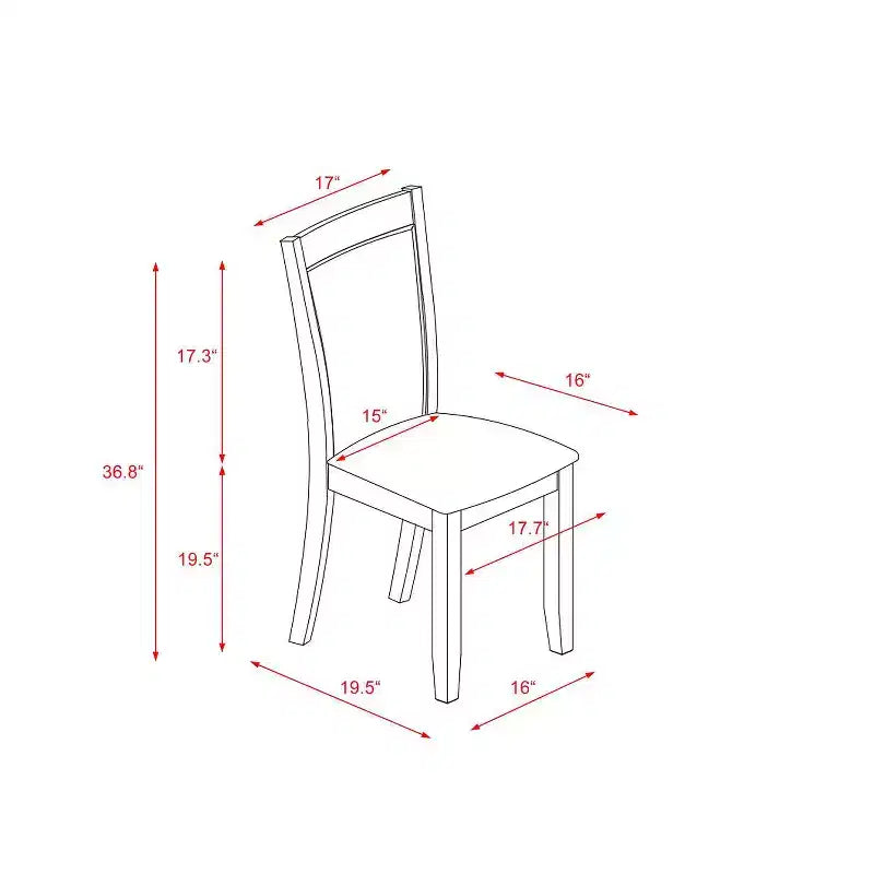 HomeStock Tavolo da pranzo in legno massello con finitura anticata Jacobean a 5 pezzi con 4 sedie Parson