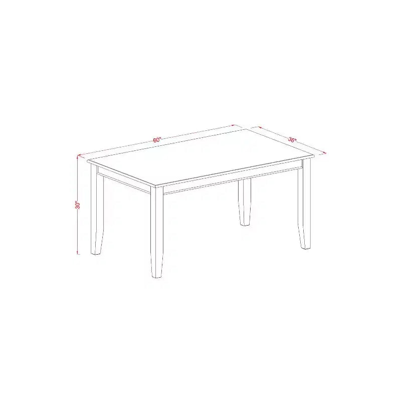 Set da pranzo Mid-Century - Tavolo e 4 sedie - 36x60 pollici - Finitura Nera - Mobili da Cucina Moderni