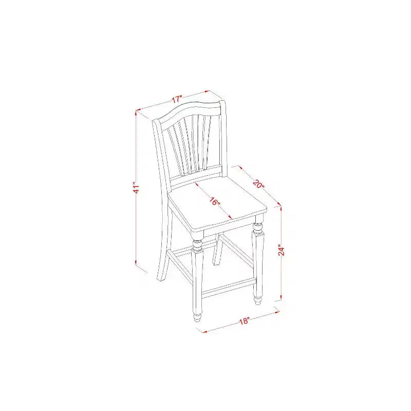 Set da pranzo ad altezza bancone - Set tavolo e sedie da 3 pezzi - Tavolo rotondo con piedistallo - Finitura mogano
