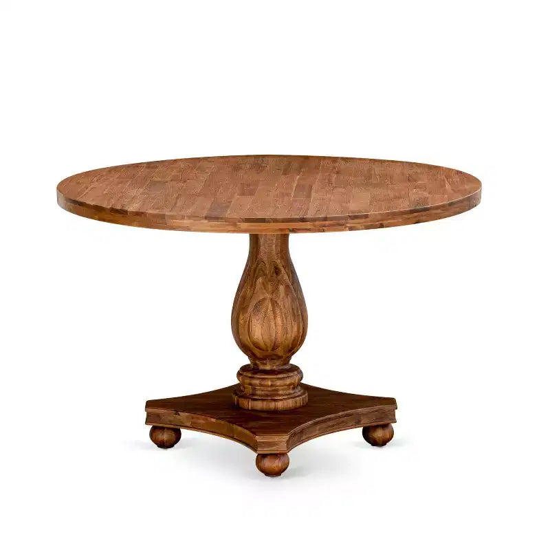 Tavolo da pranzo HomeStock 5 pezzi con piano in legno massello finitura rovere naturale e 4 sedie Parson