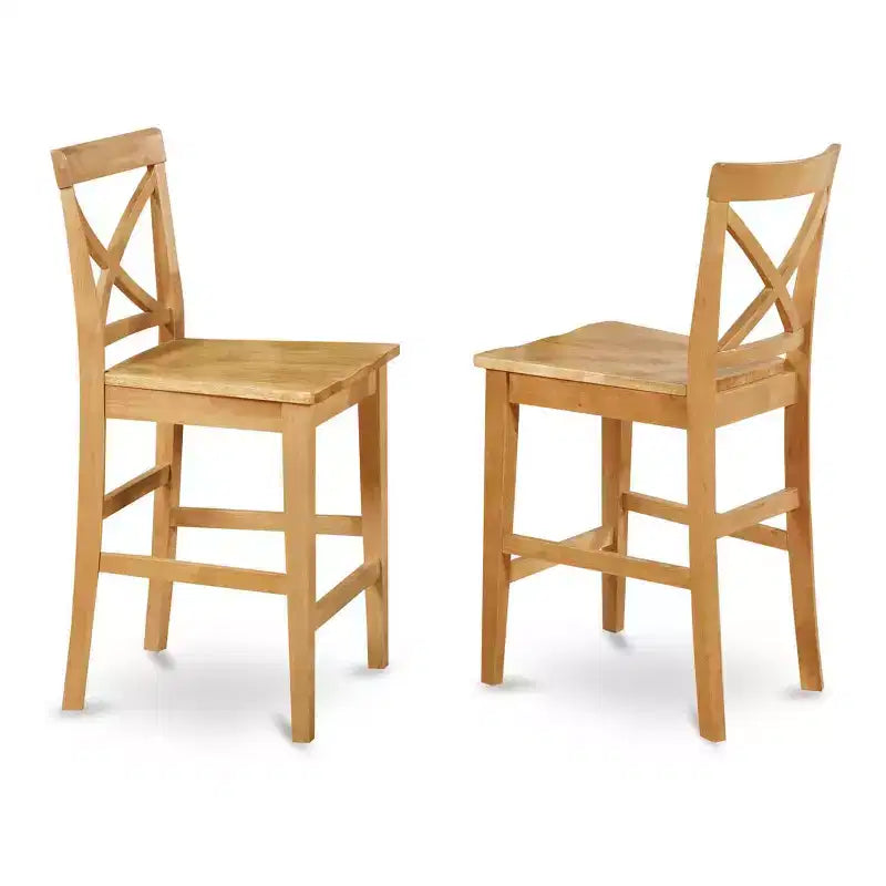 Set da pranzo ad altezza bancone - Tavolo da pub e sgabelli - Design moderno - Legno asiatico - Finitura marrone