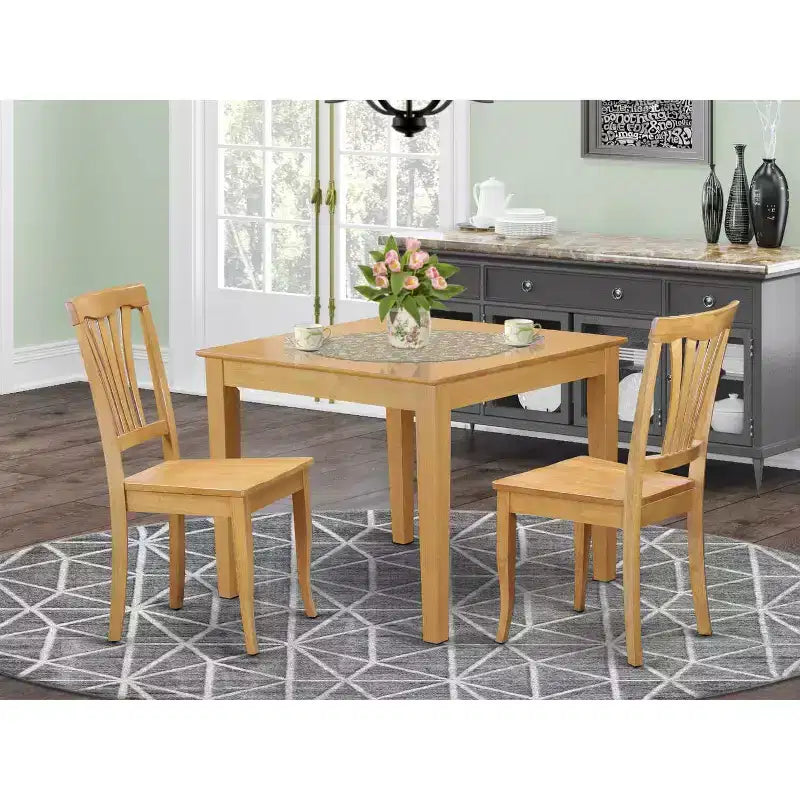 Set Tavolo da Pranzo - Tavolo da Cucina con 4 Sedie - Costruzione in Legno Massello - Stile Vittoriano - Design Elegante