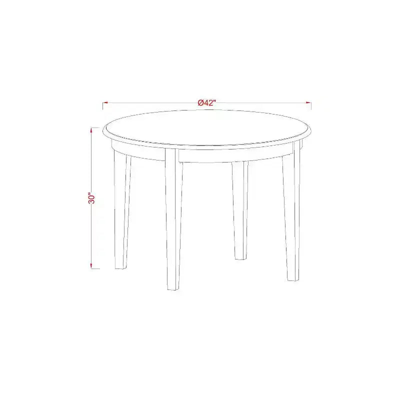 Set da pranzo rotondo a 5 pezzi in legno massello con piano bianco lino - 4 posti a sedere