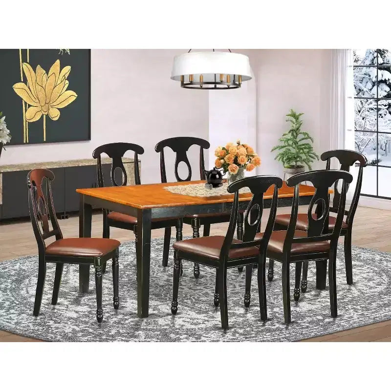 Set tavolo da pranzo per 8 persone - Sedie e tavolo in legno massello - Finitura ciliegio - Mobili