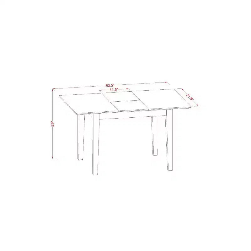 Set da pranzo rettangolare 5 pz. tavolo e 4 sedie - Ecopelle Oasis, gambe in rovere, allunga.