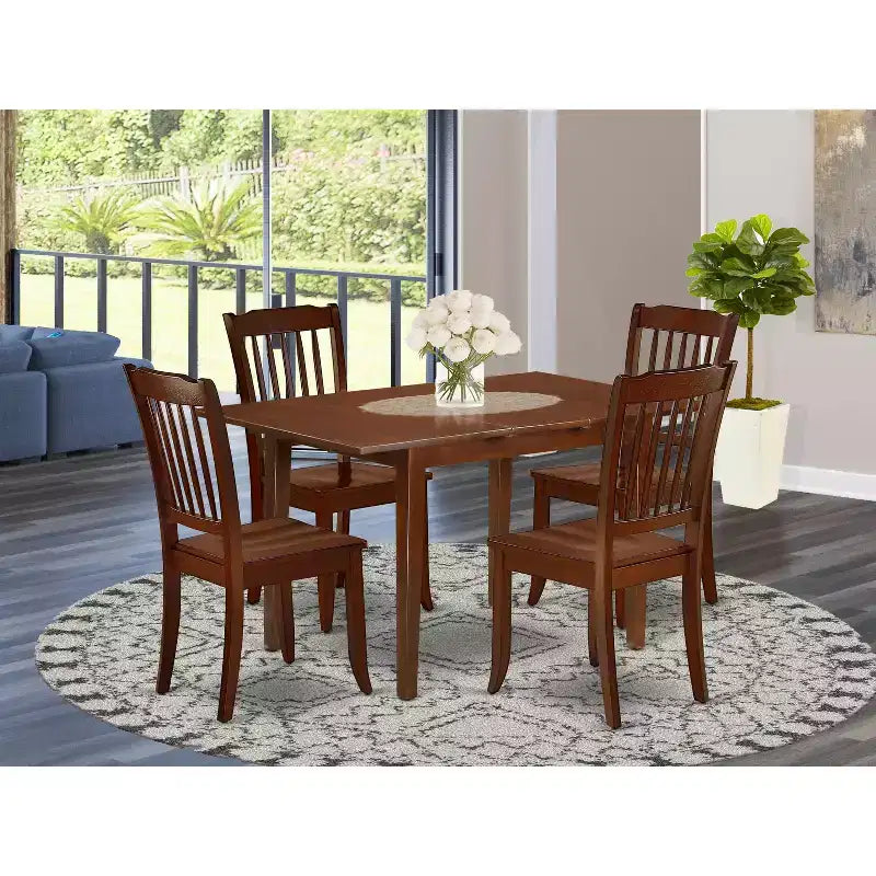 Set da pranzo rettangolare - Set da 5 pezzi tavolo e sedie - Tavolo da cucina rustico stile fattoria