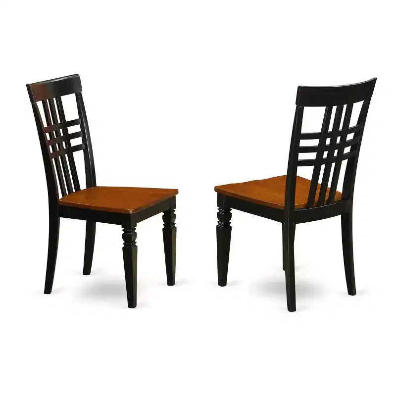 Set da pranzo con tavolo 3 pezzi in legno massello finitura nera e ciliegio