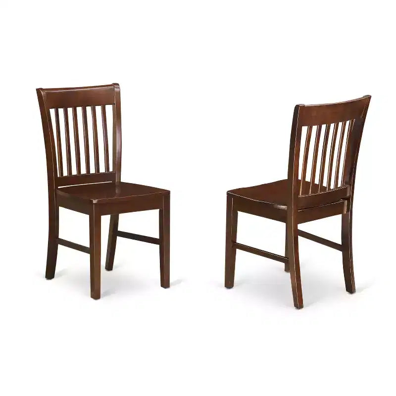 HomeStock Set da pranzo 3 pezzi con tavolo rotondo e 2 sedie, piano in legno massello con finitura mogano