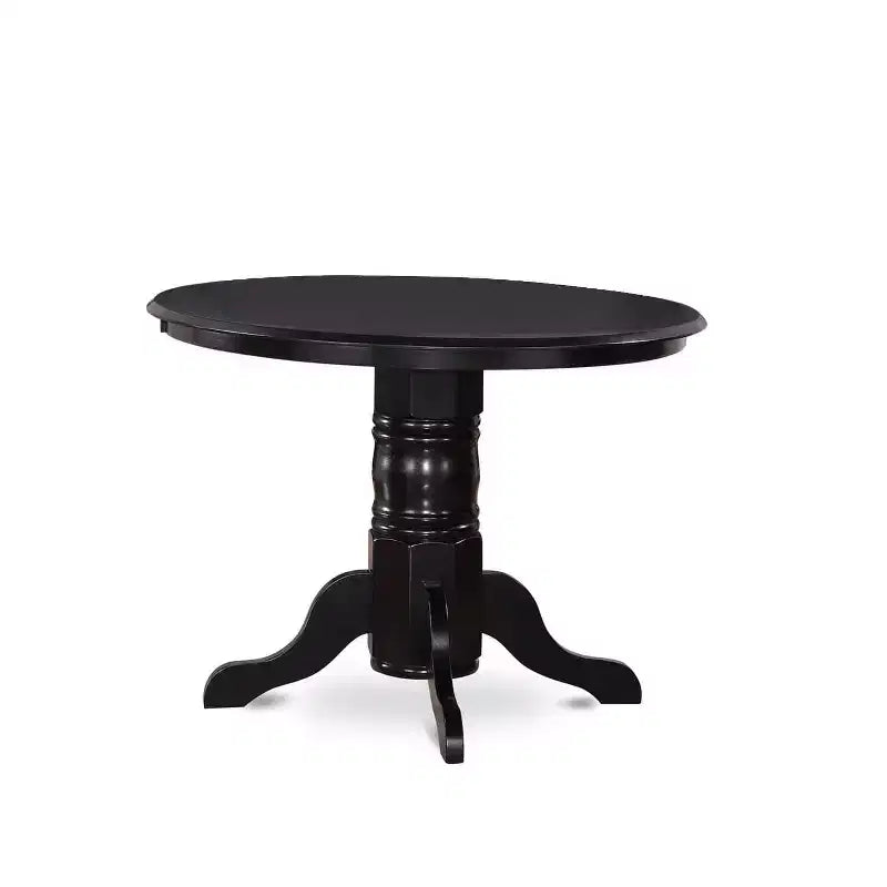 Set da Pranzo Costiero 3 Pezzi Tavolo Rotondo e 2 Sedie - Tavolo 42 - Pelle PU - Gambe Nere - HomeStock