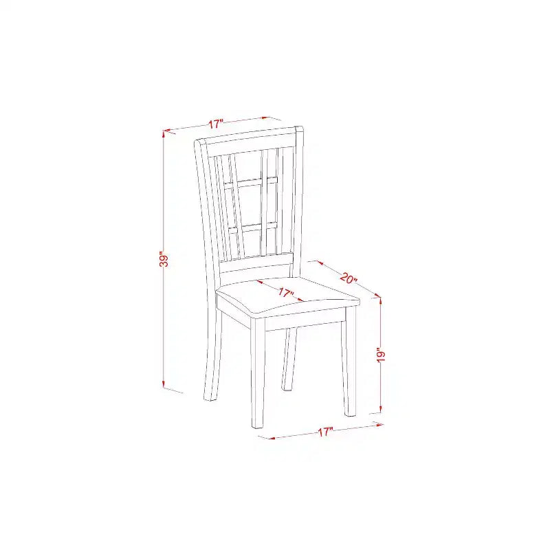 Tavolo da pranzo HomeStock a 5 pezzi, piano quadrato in legno massiccio finitura nera e ciliegio con 4 sedie
