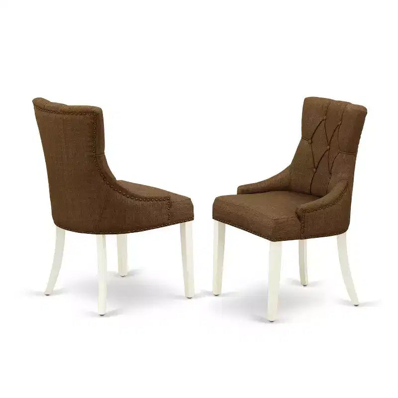 Set da tavolo da pranzo HomeStock in 3 pezzi con piano rettangolare in legno massiccio, finitura bianco lino e prolunga a farfalla