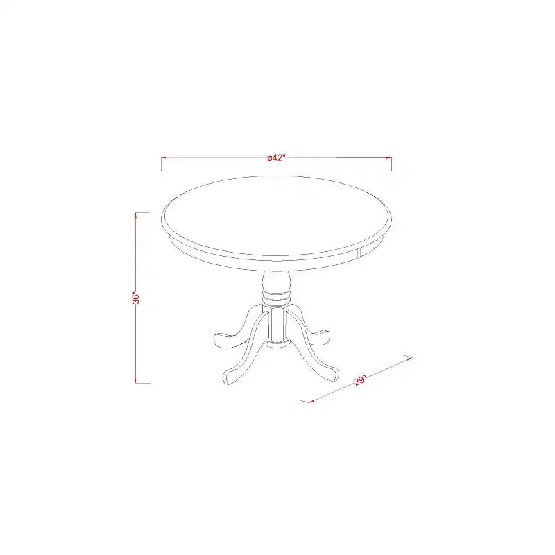 HomeStock Set da Pranzo 3 Pezzi con Finitura Nera e Piano in Legno Massello - 4 Posti a Sedere