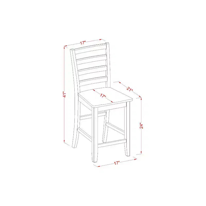 HomeStock Set da Pranzo 3 Pezzi con Finitura Nera e Piano in Legno Massello - 4 Posti a Sedere