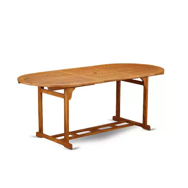 HomeStock Tavolo da pranzo a 5 pezzi in legno massello con finitura in rovere naturale e 4 sedie