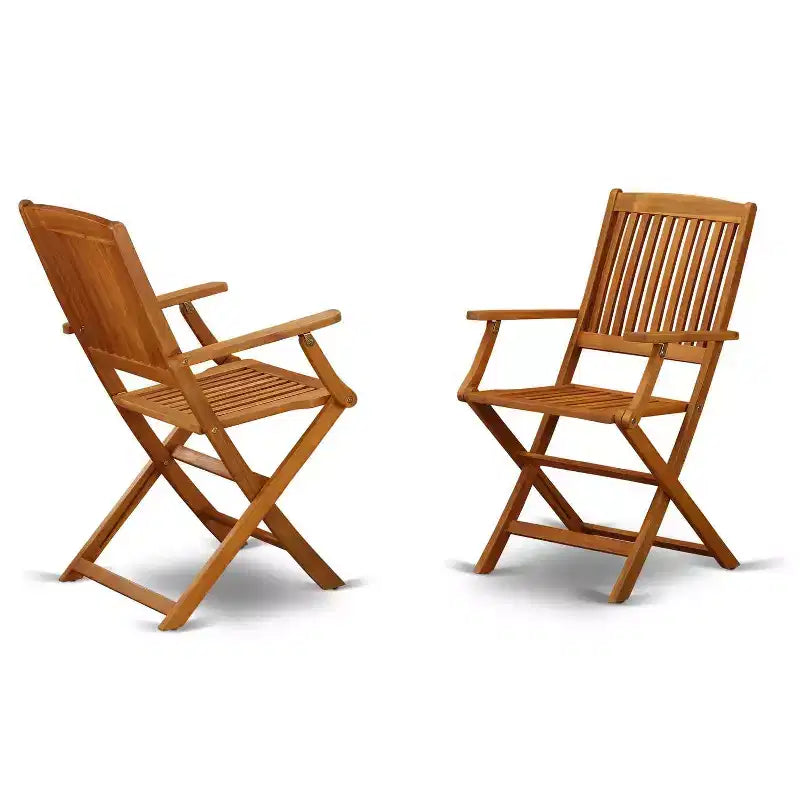 HomeStock Tavolo da pranzo a 5 pezzi in legno massello con finitura in rovere naturale e 4 sedie