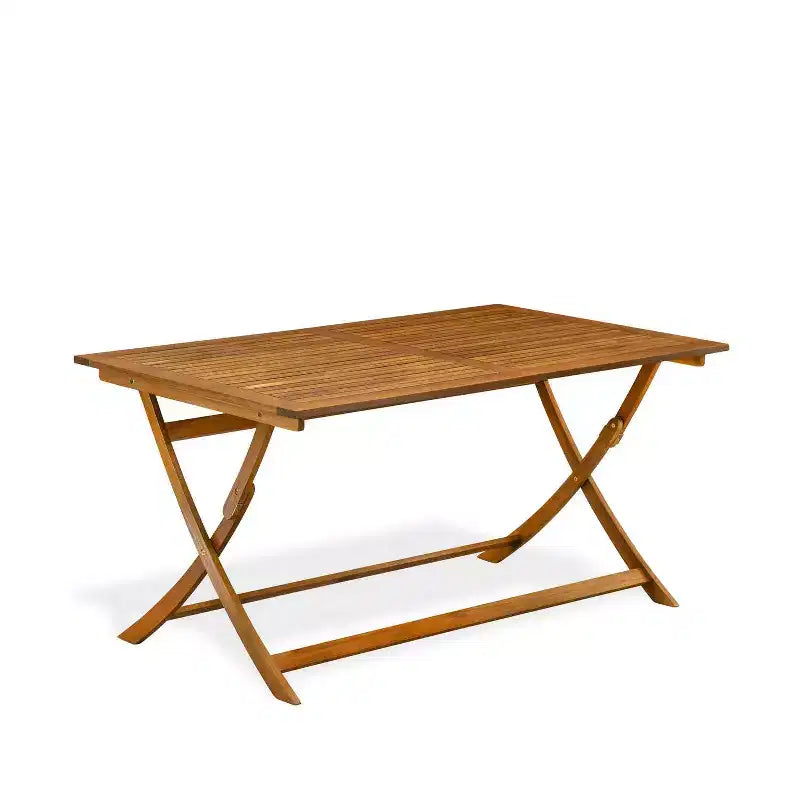 HomeStock Tavolo da pranzo a 7 pezzi con piano in legno massello finitura rovere naturale e 6 sedie