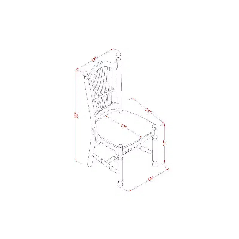 Tavolo da pranzo ovale a 7 pezzi in legno massello con finitura color Buttermilk e ciliegio con 6 sedie